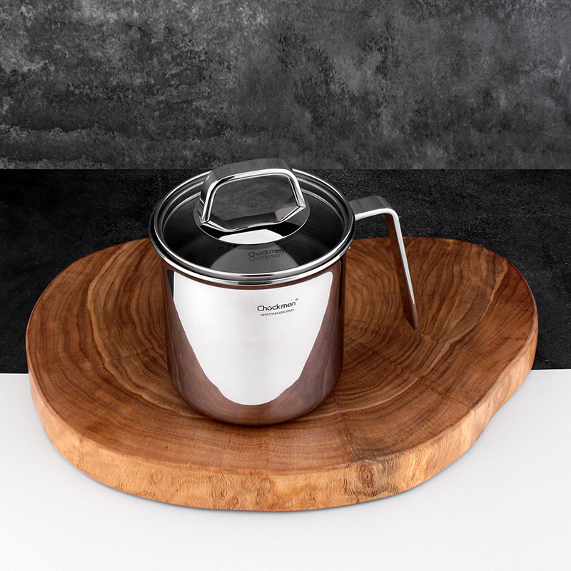 Chockmen Zhuo Deming 18 / 10 olla de leche de acero inoxidable de 11 cm taza de leche caliente 1L