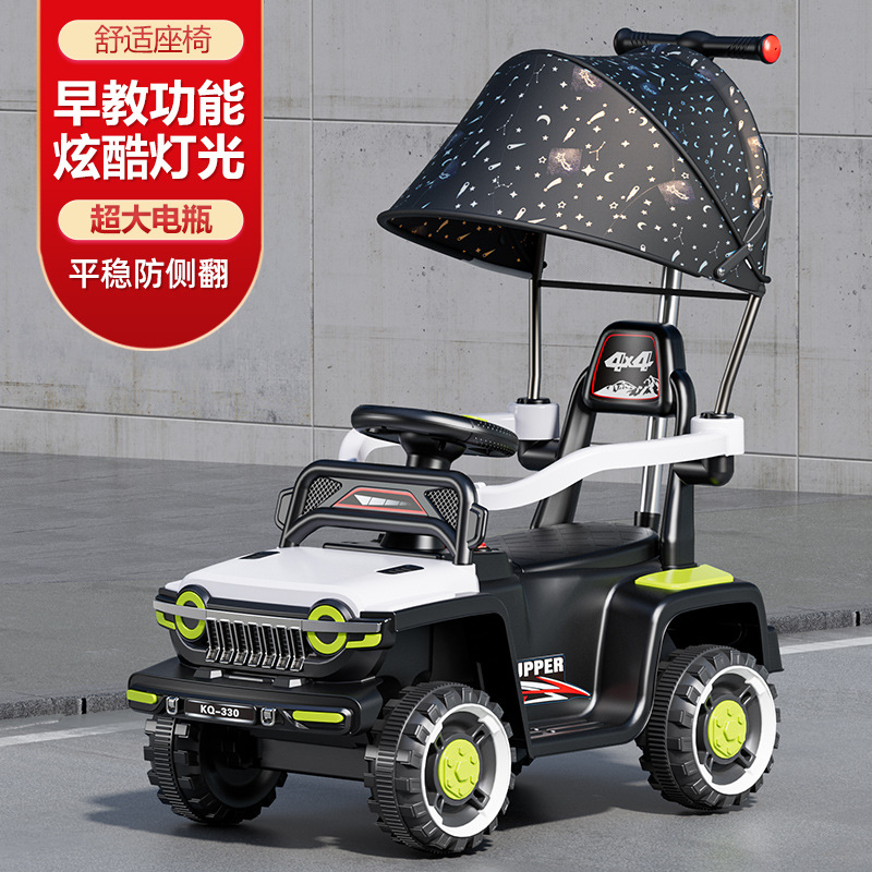 Niños eléctricos todoterreno controlado remoto cochecito de cuatro ruedas para niños, niños y niñas 1 - 3 - 6 anti-volqueo