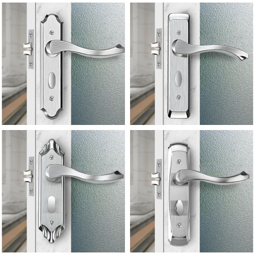 Bathroom door lock universal keyless bathroom home lock toilet aluminum alloy door handle toilet handle