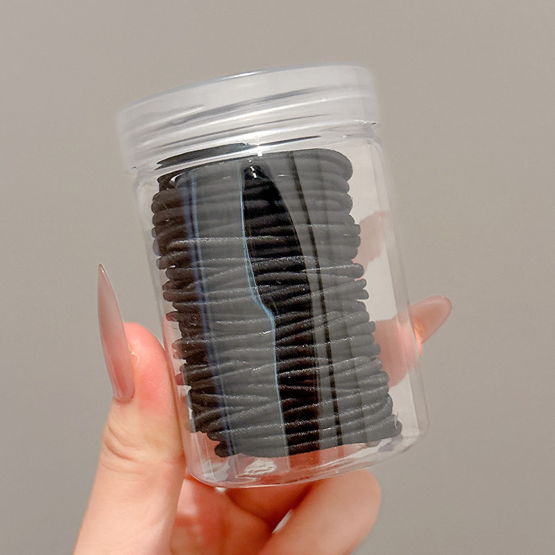 Ligas para Cabello Negras en Frasco con Alta Elasticidad