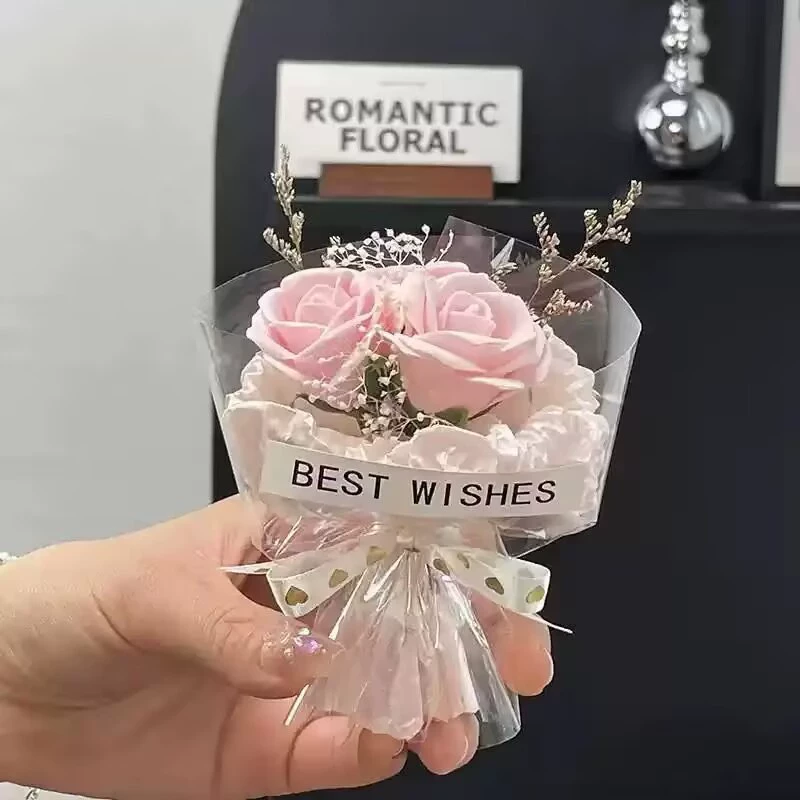 Мини-карманный маленький букет розы вечные цветы имитация цветов с подарочной коробкой декоративный цветок ко дню Святого Валентина подарок 520