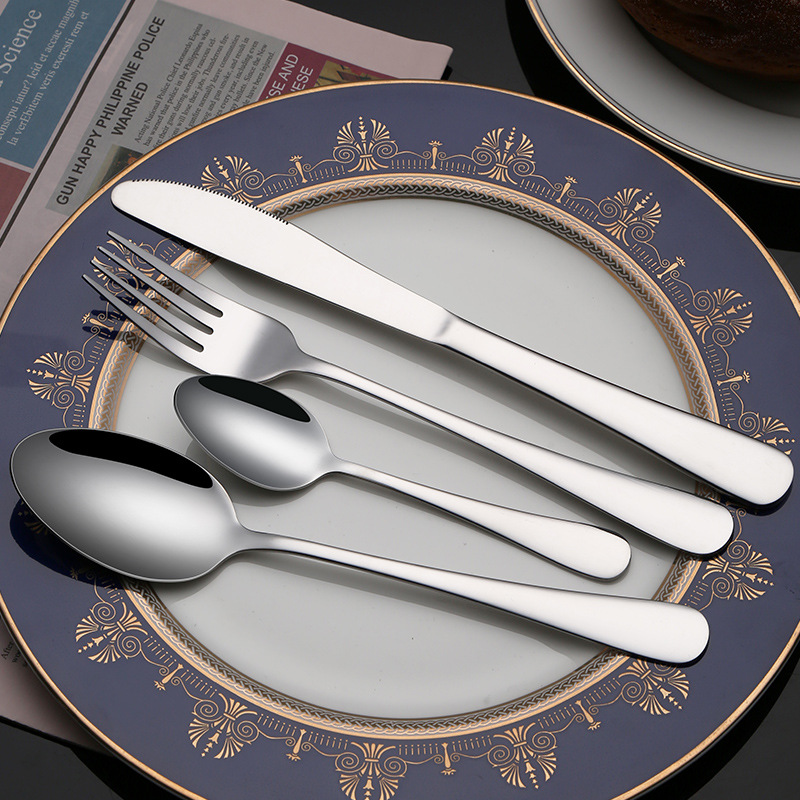 접시칼, 접시숟가락, 접시포크, 작은 티스푼 4종세트 1010 시리즈 서양식칼과 포크 스테인레스 스틸 식기 스테이크