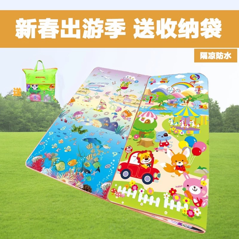 Spring tour cojín de picnic cojín de escalada para niños doble cara cojín de camping impermeable a prueba de humedad y frío camping espesar césped cojín de primavera