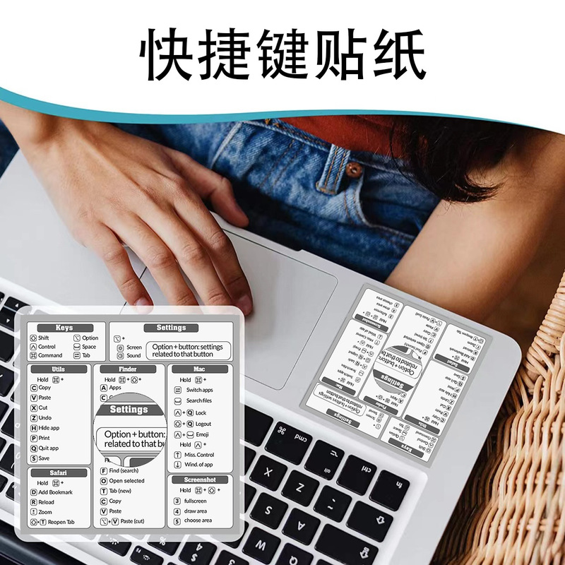 Amazon Cross-Border Popular Shortcut Key Stickers Are Suitable for Apple Mac Window Photoshop Stickers