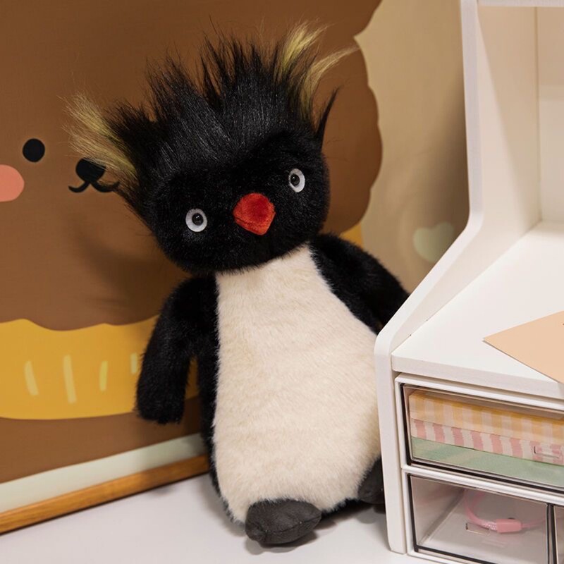 頭に黒い糸が生えたペンギンの醜い人形、子供用のなだめるぬいぐるみ、睡眠枕、友人へのギフト|undefined