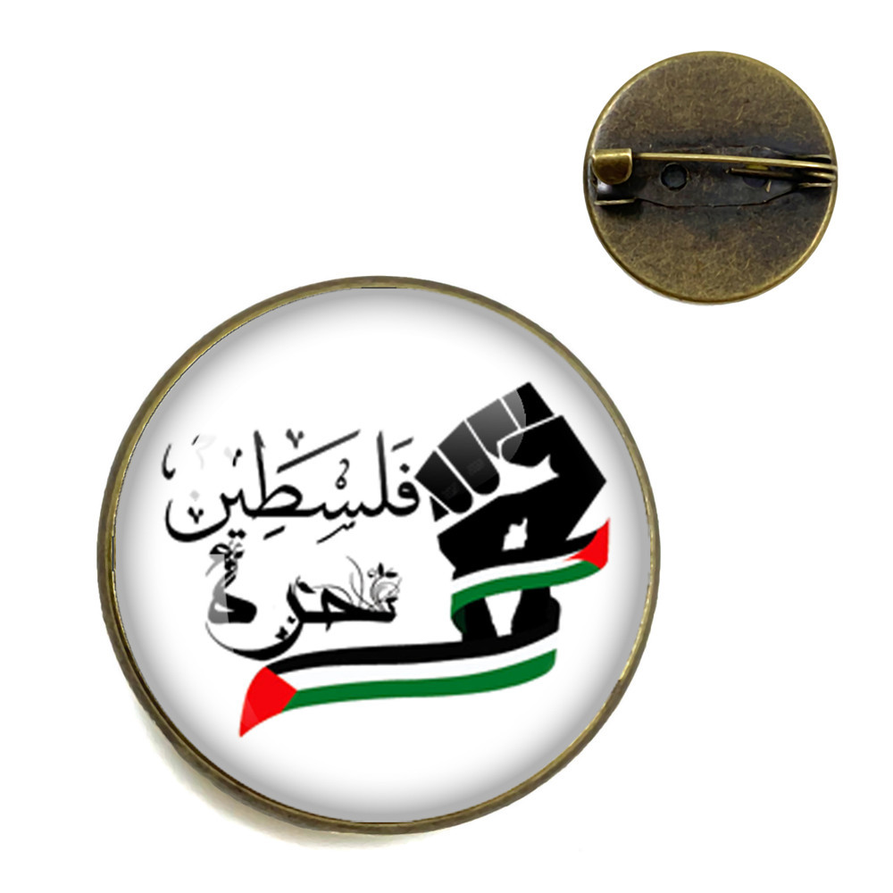 Transfronterizo pin bandera palestina vidrio personalidad arte insignia broche accesorios hombres mujeres broche