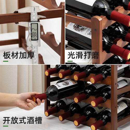 Red Wine Rack Home Wine Rack Display Stand Wine Cabinet Shelf Multi-Bottle Grid for Wine Simple Desktop
