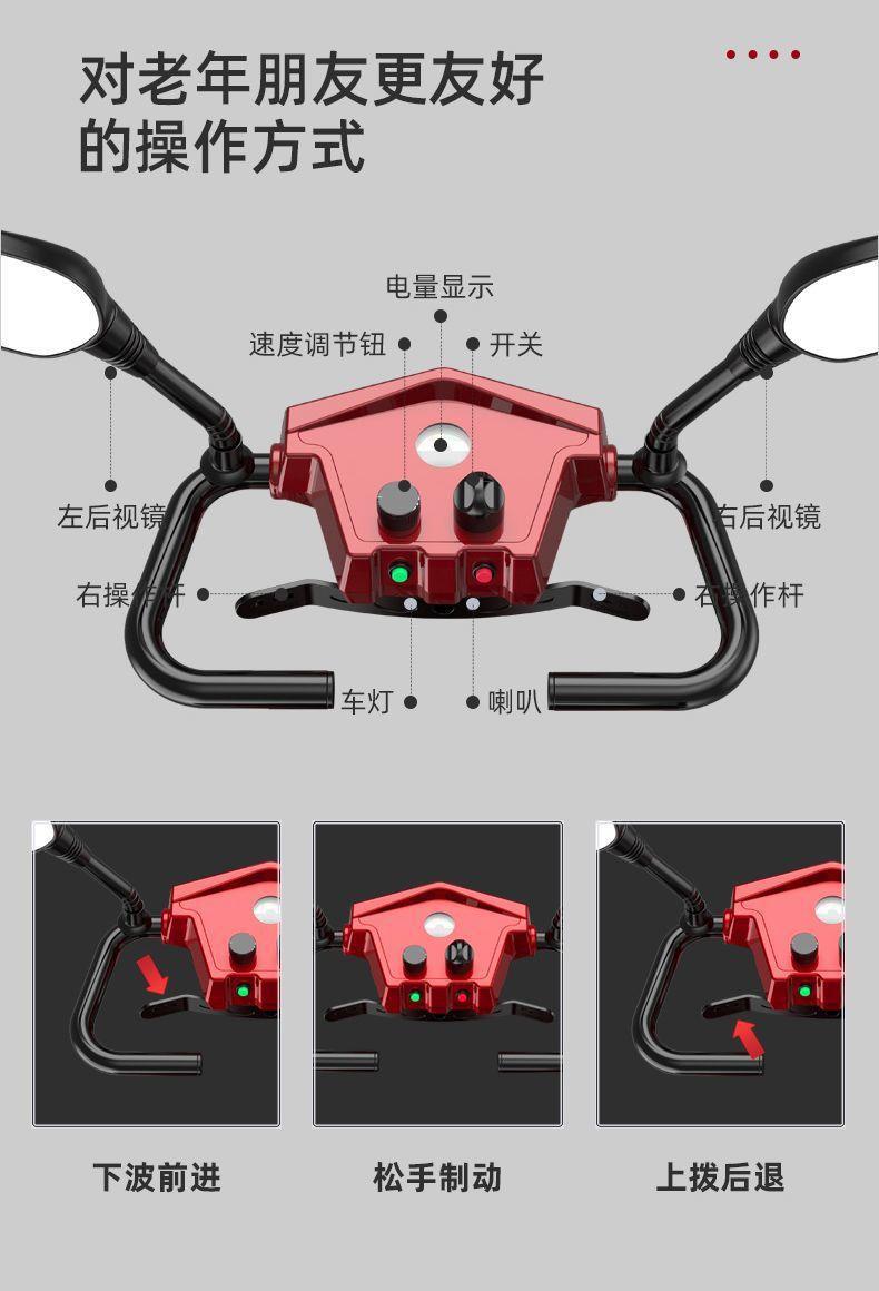 2025 New Model Elderly Mobility Scooter, Four-Wheel Adult Electric Vehicle, Foldable Two-Seater Scooter, Small Electric Vehicle