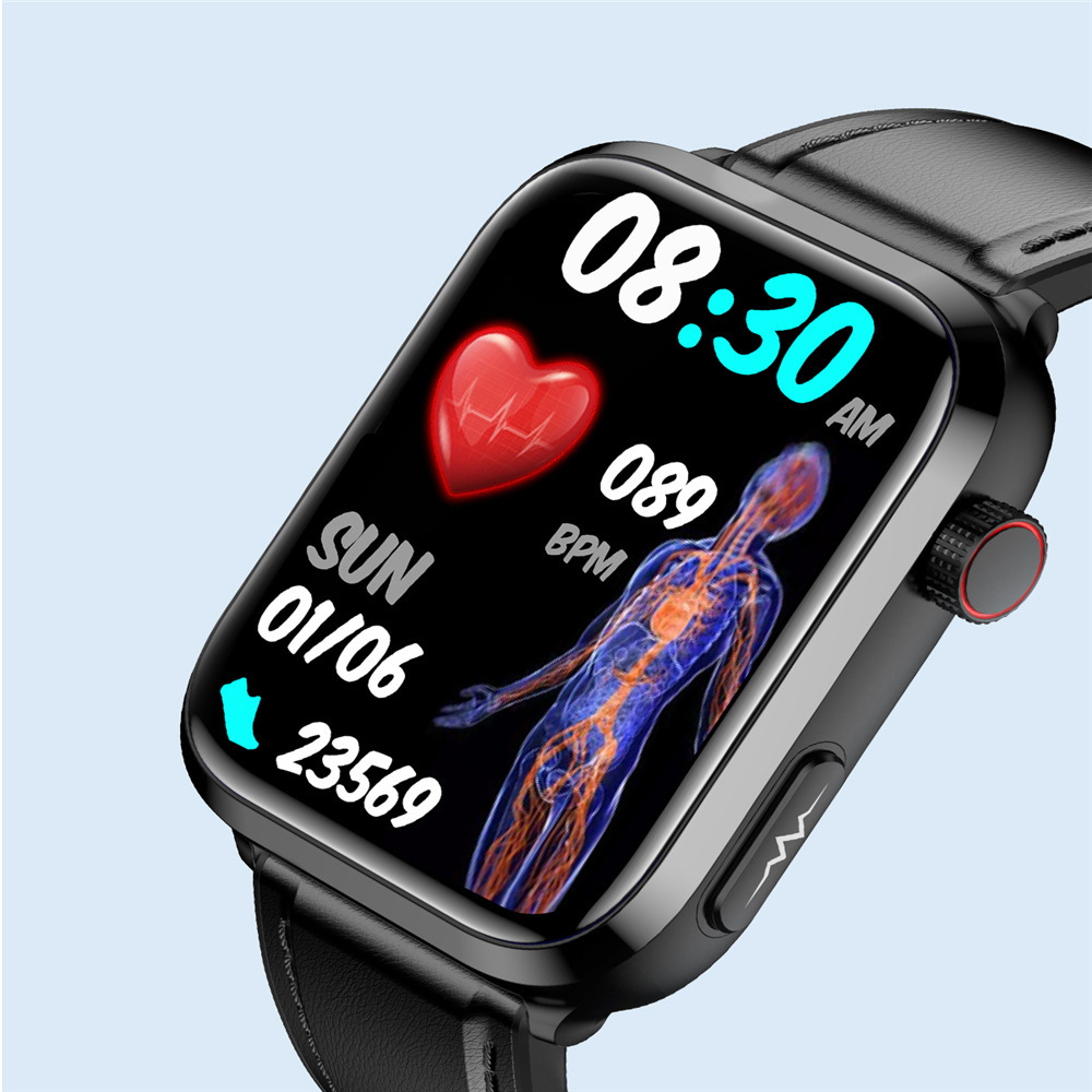 Transfronterizo nuevo reloj inteligente ET210 Bluetooth llamada ECG sin glucosa en sangre ácido úrico lípidos en sangre temperatura corporal ejercicio