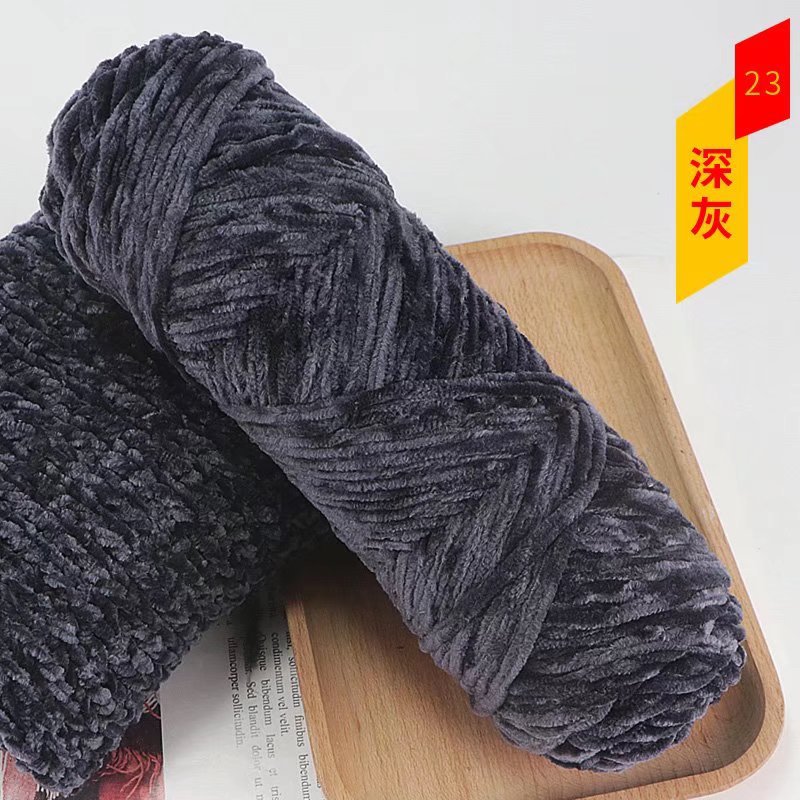 Chenille terciopelo de oro bola de lana de espesor medio de luz multicolor de terciopelo brillante DIY tejido zapatillas crochet al por mayor