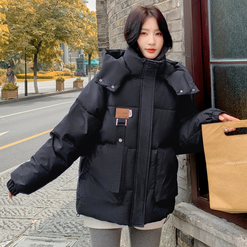 Transfronterizos abrigo de moda de invierno de mujer 2023 nuevo estilo medio y largo chaqueta de algodón suelta coreana ropa de pan image 8