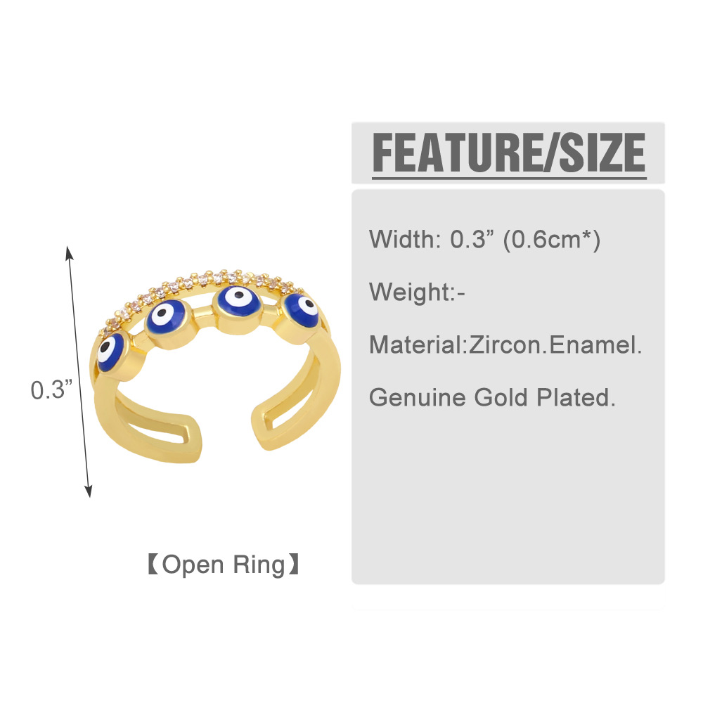 Fashion Elegant Double-Layer Devilu0027s Eye Dripping Oil Ring