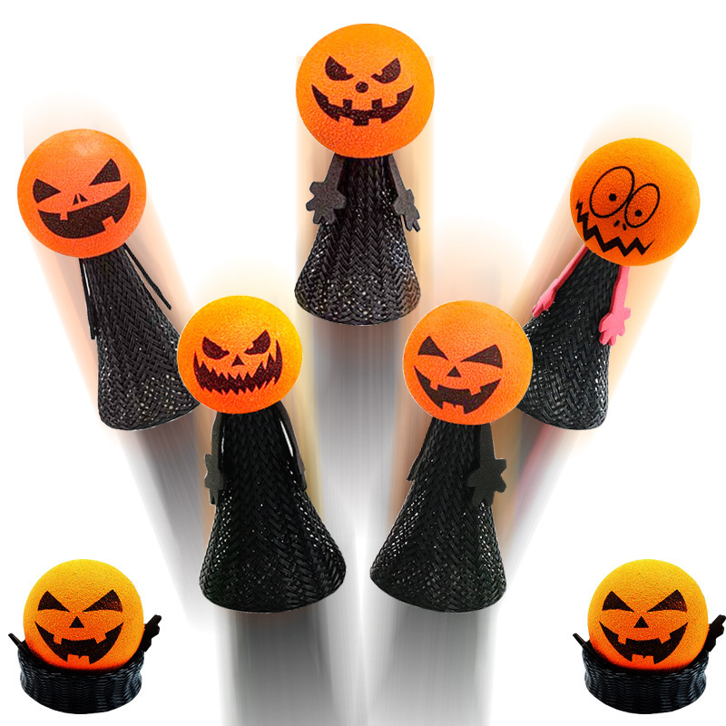 クロスボーダーハロウィンバウンスクリエイティブバウンス人形小さなギフトEVAパンプキンヘッドフィンガードールおもちゃ|undefined