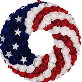 跨境爱国独立日花环装饰品家庭节日装扮道具复活节装饰跨境