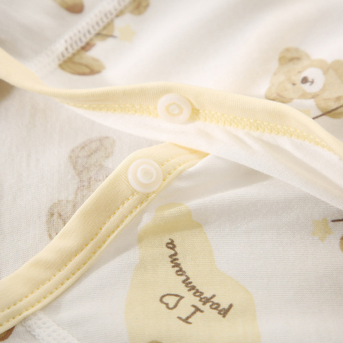 I love mom and dad, newborn boys and girls, summer sweat cloth short-sleeved fart clothes, cute printed pure cotton, boneless