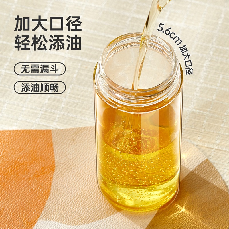 Luz simple apertura y cierre automático de la olla de aceite de limpieza extraíble olla de aceite botella de salsa cocina con mango de apertura automática y cierre de la botella de aceite