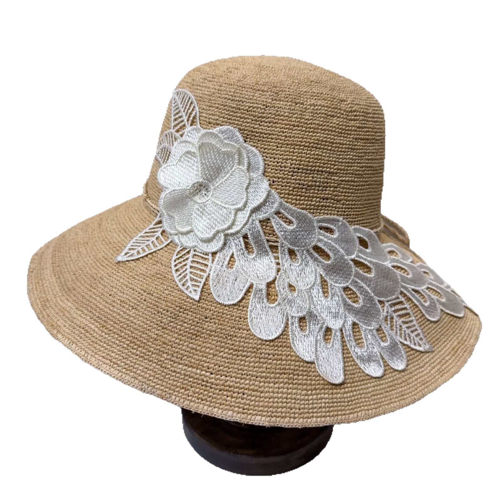 Dames strohoed van raffia in elegante hepburn stijl zomer_voghion.com