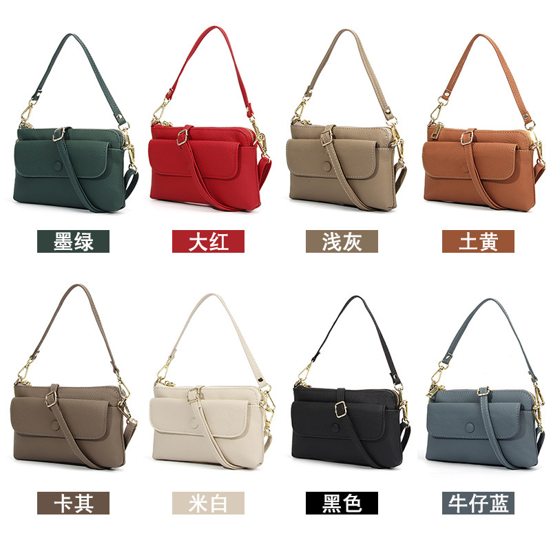 本革携帯電話バッグクロスボディ女性の軽量小さなバッグ夏の新しい第一層牛革ファッショナブルなシンプルなポータブルショルダーバッグ|undefined