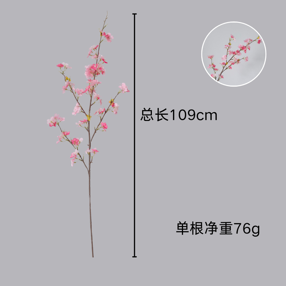 Decoración de interiores flores de cerezo flores de seda sala de estar muebles para el hogar mesa de comedor flores florales ramas de flores falsas flores de durazno flores artificiales