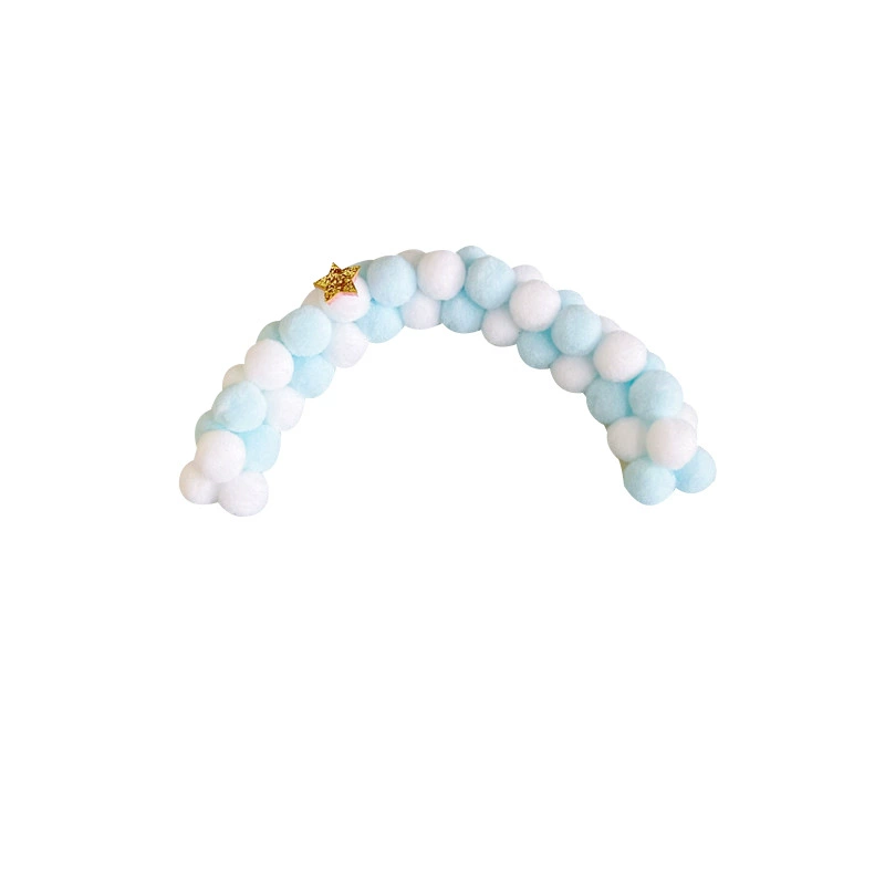 Декоративная вставка для торта Mao Ball Arch Cake Decoration Plug-in Creative Blue Pink Mao Ball Golden Bead Decoration аксессуары для торта с вставкой флага на день рождения