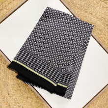 2024新款双层真丝斜纹绸长丝巾男春秋桑蚕丝百搭简约围巾高档抗皱