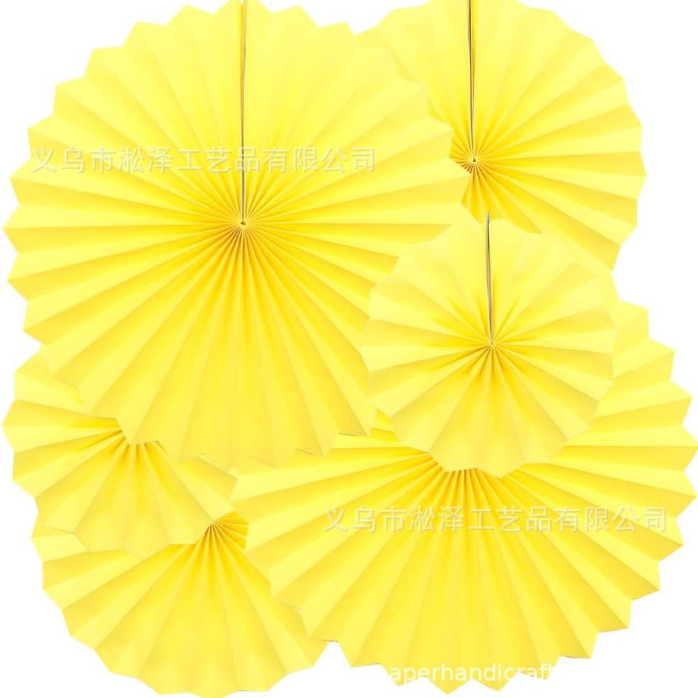 6 un conjunto de ventilador de papel redondo de origami flores festivas decoración de ventanas de bodas de cumpleaños pared de fondo DIY set