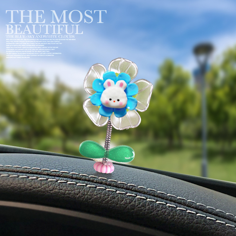 [Explosión] Douyin nuevo adorno de coche flor de cabeza sacudida pequeño animal adorno de coche adornos de primavera lindo panda