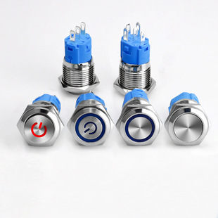 Metal Push Button Switch 16mm 19mm 22mm Waterproof Metal Push Button Switch Self-Locking Self-Restoring Led Light