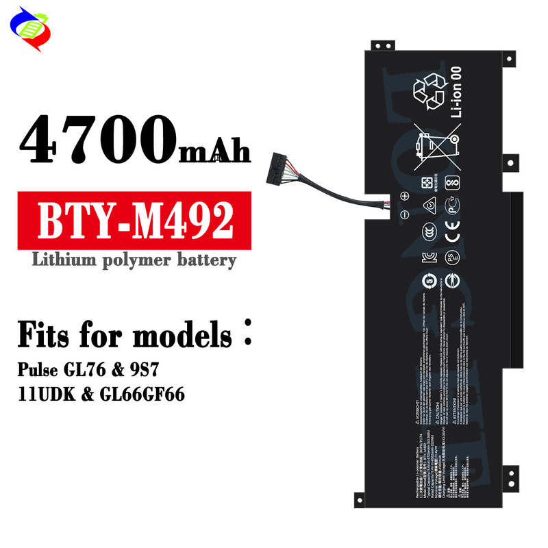 Suitable for Msi Bty-M492 Notebook Battery Pulse Gl76/9S7/11Udk/Gl66Gf66 Wholesale
