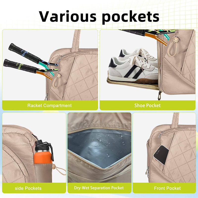 Bolsa de tenis de hombro doble y hombro único de gran capacidad de almacenamiento bolsa de pelota de alto valor de cara bolsa de bádminton deportiva al aire libre de mujeres image 2