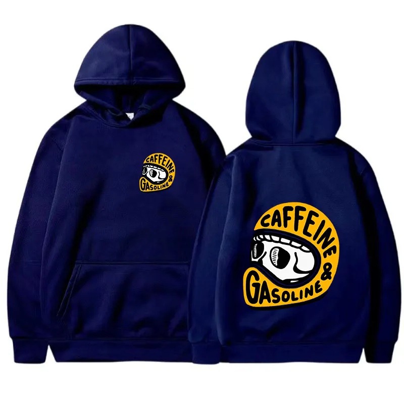 2024 Spring Autun Men's Hoodies Gothic Harajuku Biker Skull