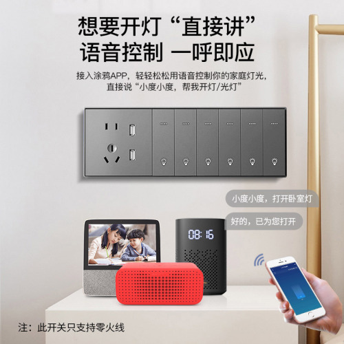 Doodle Zigbee smart wireless switch remote control smart home zero fire automatic switch timing voice control