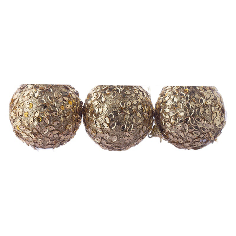 8m3 lentejuelas de oro decoración de Navidad colgante bola de espuma BOLA DE Navidad colgante bola DIY decoración del árbol de Navidad