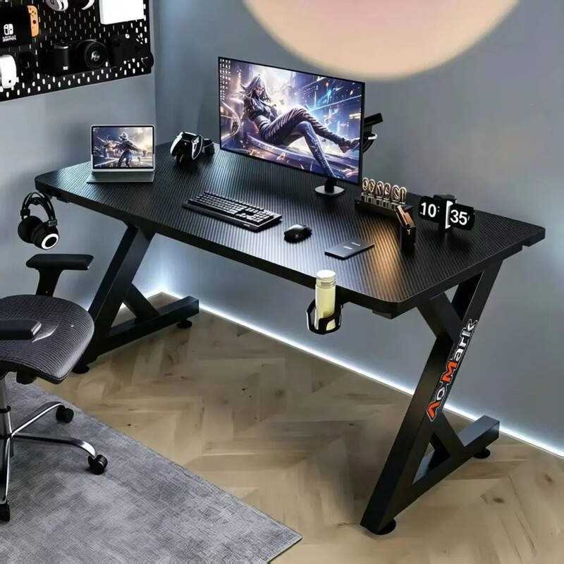 Titanium Trident S3 Gaming Desk Computer Desk with Carbon Fiber Surface, Two-Section Design, Suitable for Office and Home Use, Can Be Equipped with a Mechanical Arm Titanium Trident S3 Gaming Desk Computer Desk with Carbon Fiber Surface, Two-Section Design, Suitable for Office and Home Use, Can Be Equipped with a Mechanical Arm