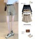 Curl-edge Suit Shorts Women's Summer 2025 Casual Fashionable Loose Thin Slimming High Waist A- shaped khaki Wide-leg Pants