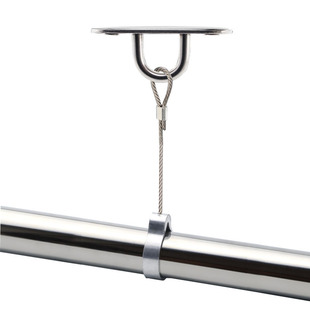 304 Stainless Steel Balcony Fixed Clothes Drying Rod Top-Mounted Hanging Clothes Rod Flange Seat Wire Rope Ceiling Set