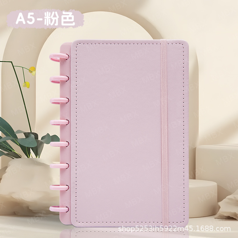 A5 macarrón botón de hongos cuaderno de cuaderno PU elástico cuaderno de cuadernos de papelería image 12