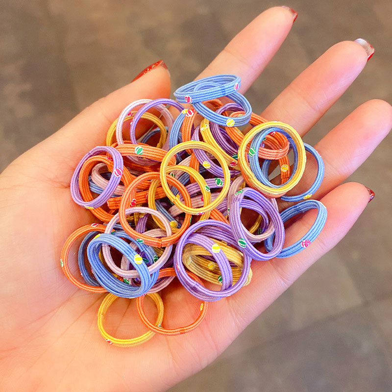 60 piezas ~ banda de goma para niñas El tamaño pequeño no duele el cabello banda de goma cuerda de pelo Internet celebridad niños bebé cuerda de pelo bebé anillo de pelo