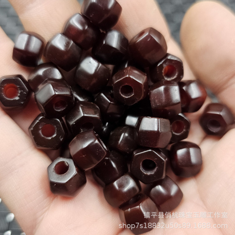 Black and Red Agate Large Hole Hexagonal Beads Passepartout Jade Loose Beads Antique Agate Polygonal Barrel Beads Bracelet Jewelry Beads Black and Red Agate Large Hole Hexagonal Beads Passepartout Jade Loose Beads Antique Agate Polygonal Barrel Beads Bracelet Jewelry Beads