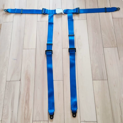 Car Four-Point Seat Belt Car seat belt - blue-aircraft-buckle-four-point-safety-belt