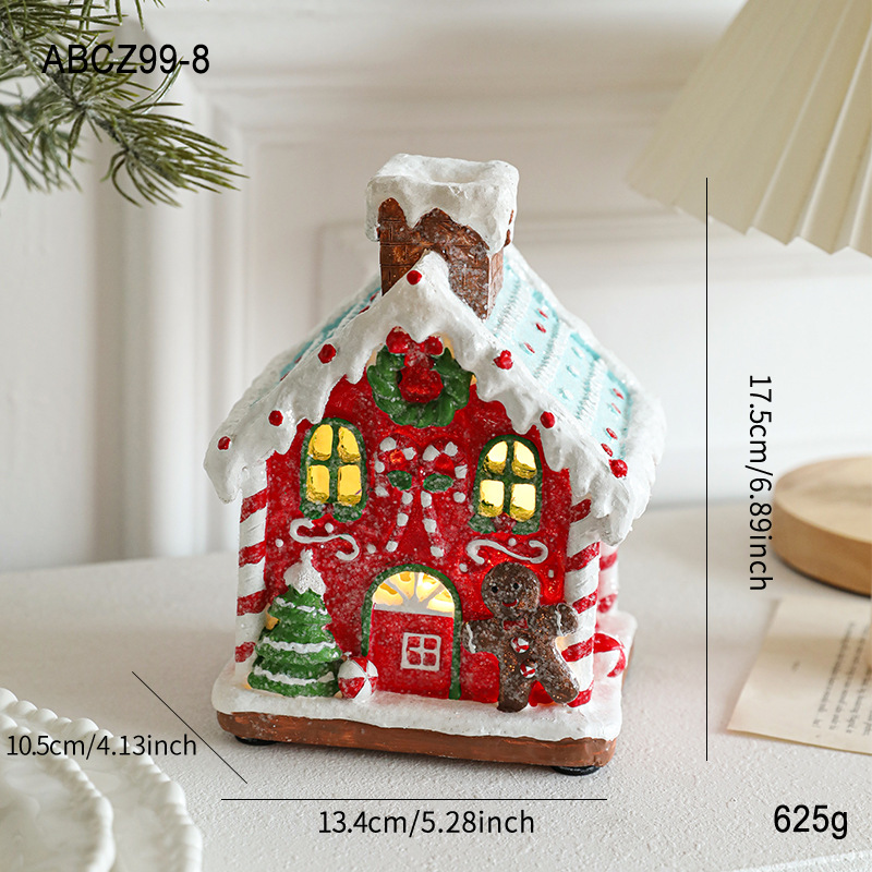 Red Gingerbread Man Christmas House (aplicable a batería #7 + USB)