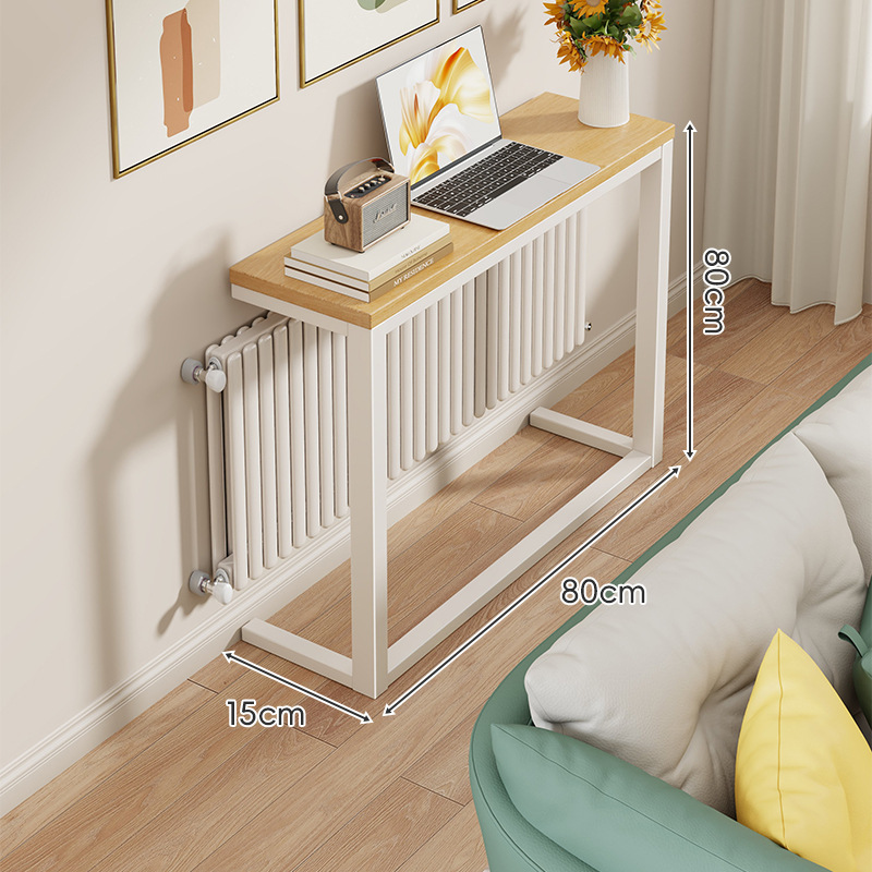 Estante Estrecho de Almacenamiento de Madera y Hierro para Sala de Estar y Dormitorio