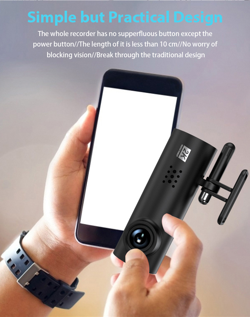 Lf9 Hidden Driving Recorder 4K Front and Rear Dual Recording Wifi Night Vision 1296P High-Definition 24-Hour Parking Monitoring
