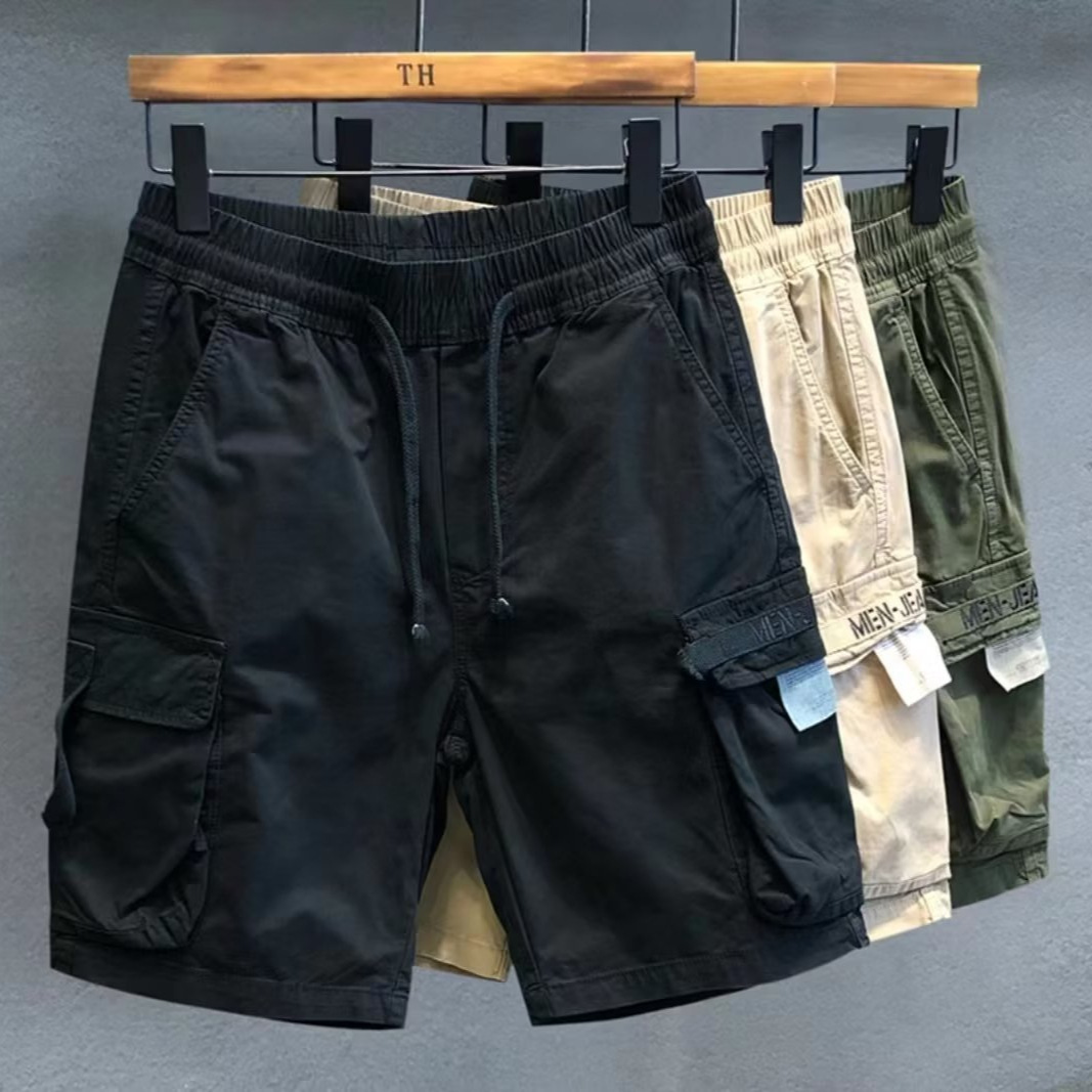 Men's Style Cargo Shorts Trendy Summer Casual Loose Fit Pure Cotton Five Point Pants_viptrois.com