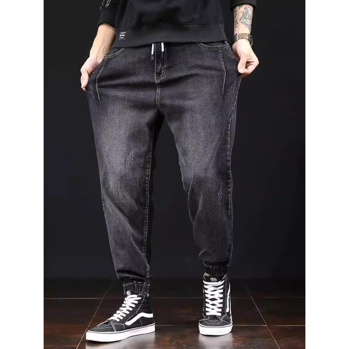 Jeans de tamaño extra, ropa casual para hombres, pantalones largos para hombres gordos, pantalones de estilo coreano, pantalones de Harlan, pantalones de hombre.
