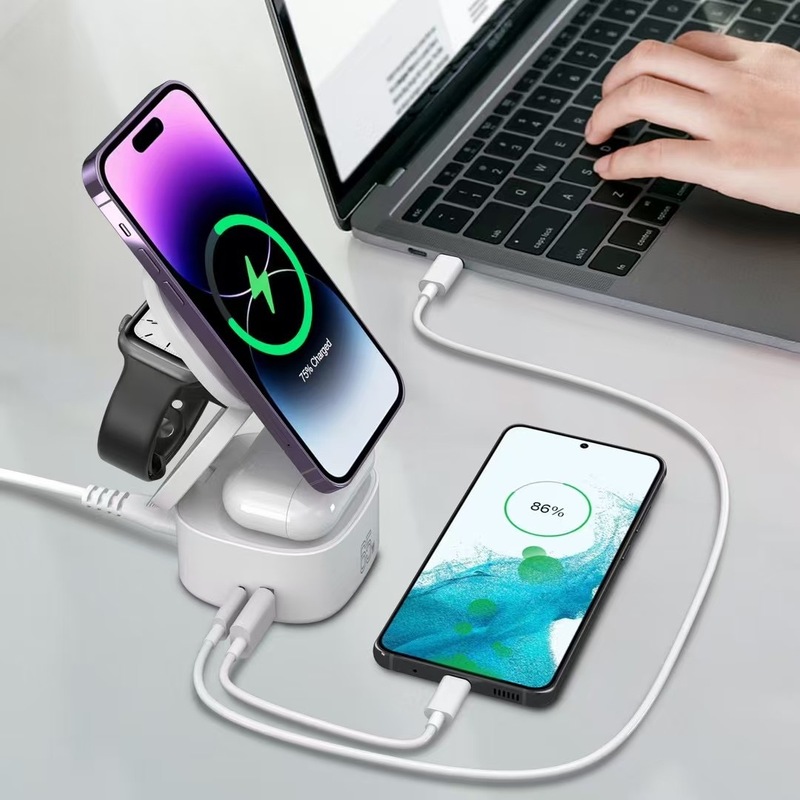 65W 窒化ガリウム ファイブインワン充電器磁気ワイヤレス magsafe 携帯電話/ヘッドフォン/時計/コンピュータを同時に充電|undefined