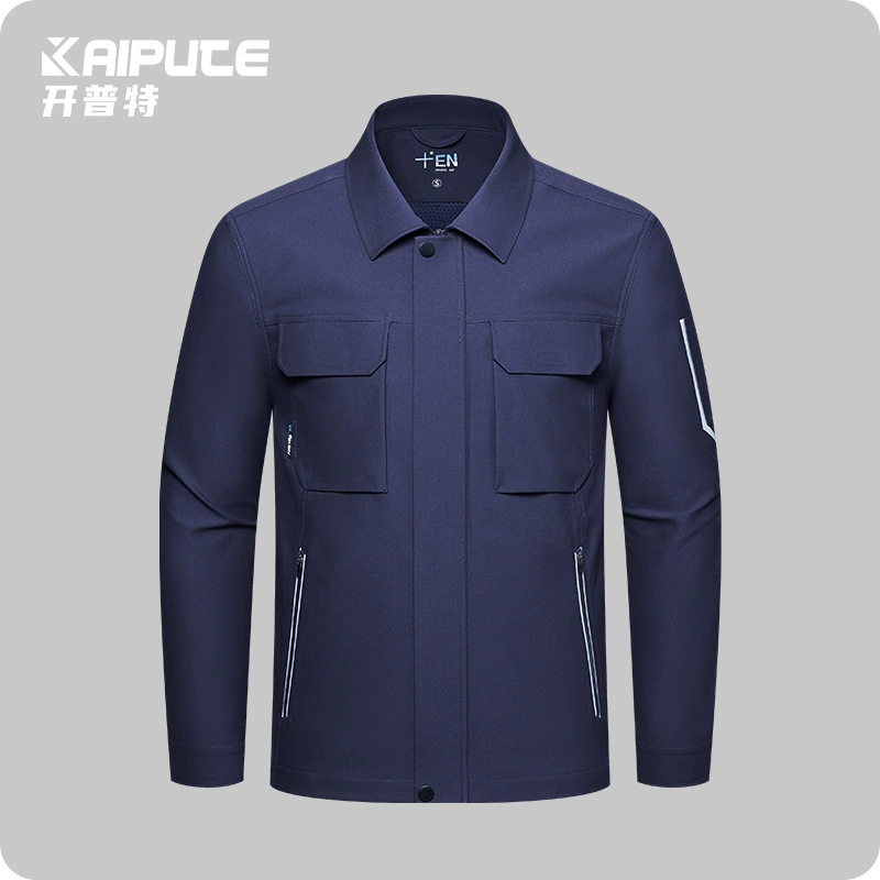 Трансграничная рабочая одежда куртка мужской сплошной цвет износостойкий воздухопроницаемый механик ремонтный костюм весной и осенью