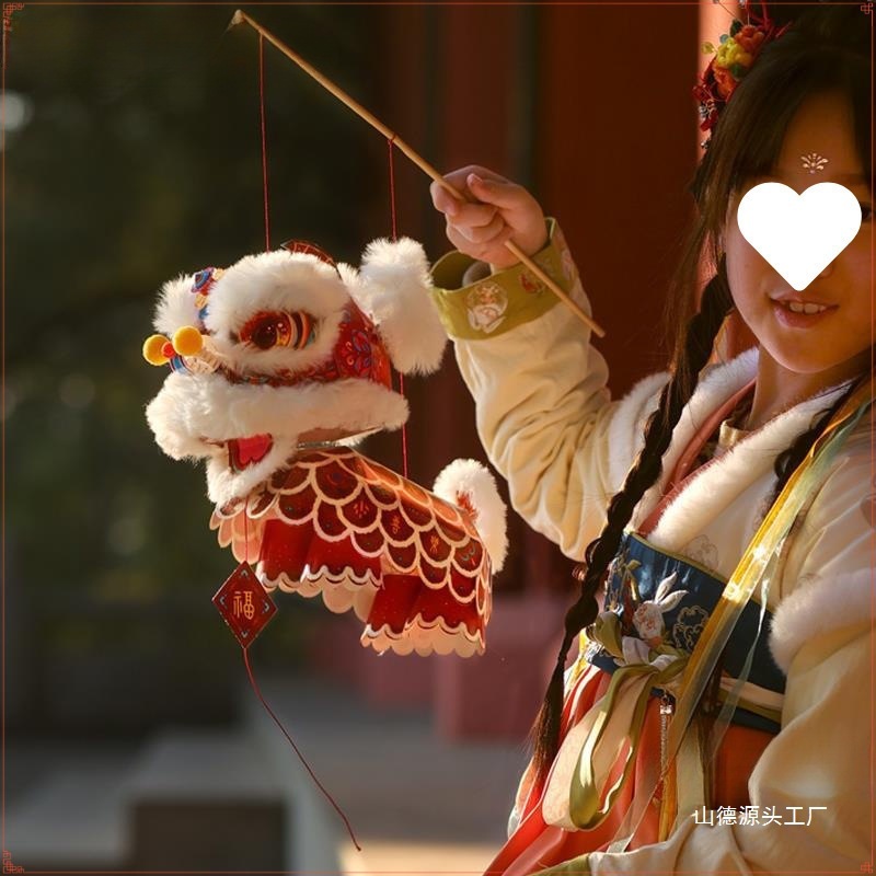 2025新年元宵节非遗醒狮灯笼手工diy材料包幼儿园儿童暖场宫花灯|undefined