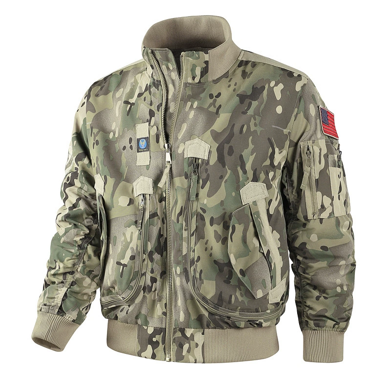 Quilted baseball jacket, tactics uniform, increased thickness