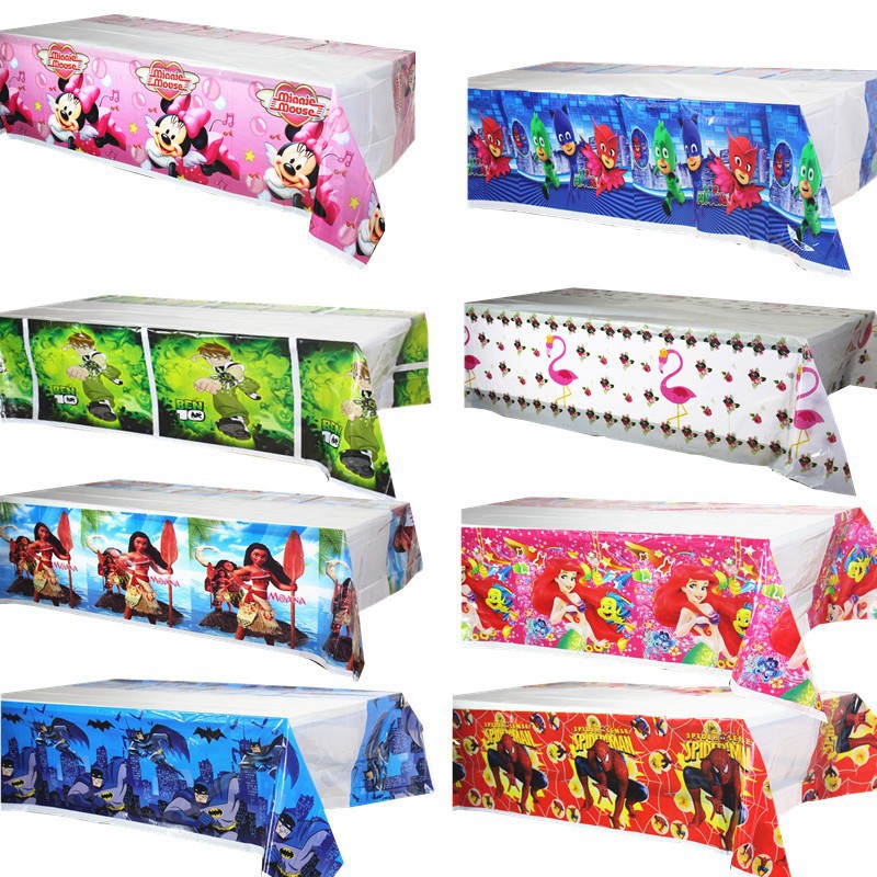 Cartoon Tablecloth Children's Birthday Party Tablecloth Disposable Cartoon Dining Cloth Rectangular Plastic Tablecloth